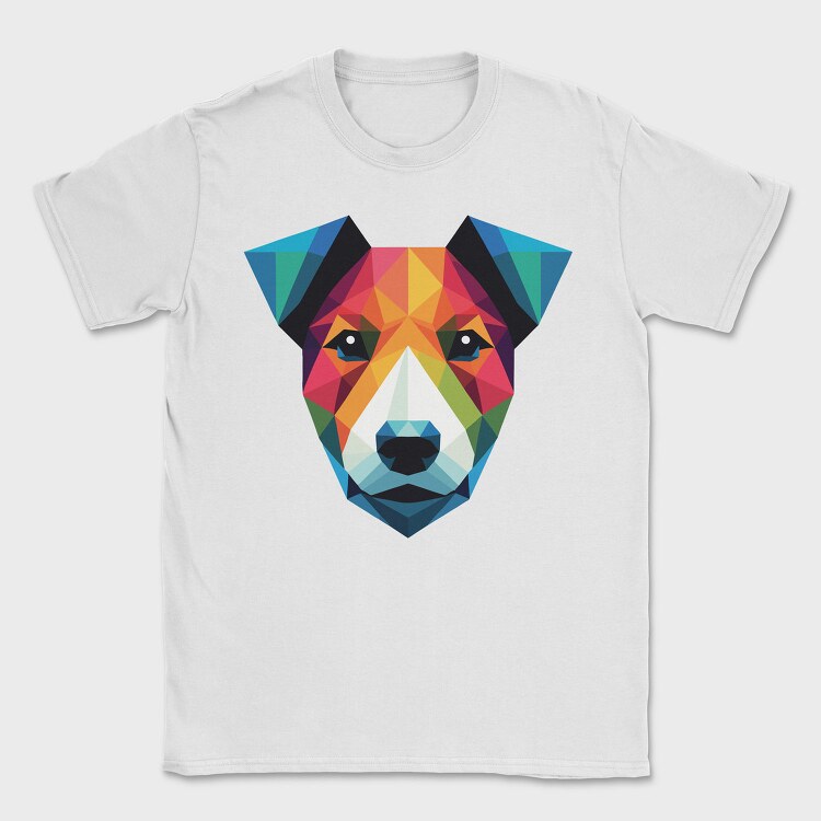 Polygonal Jack Russell Dog 2, Tricou Barbati (Unisex)