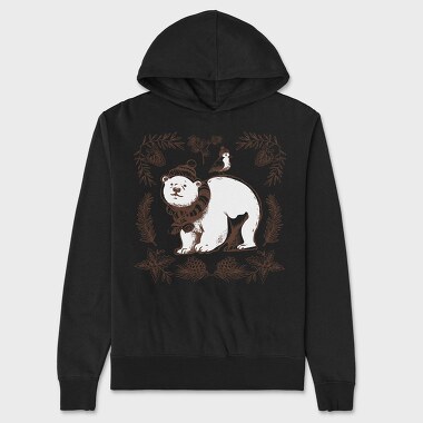 Polar Bear Animal Winter Throw Pillow, Hanorac Oversize Barbati (Unisex)