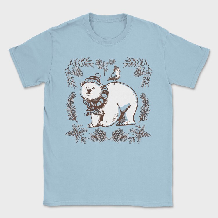 Polar Bear Animal Winter Throw Pillow, Tricou Barbati (Unisex)