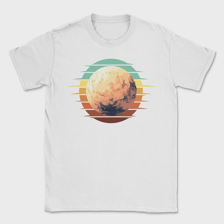 Pluto Retro Sunset Planet, Tricou Barbati (Unisex)