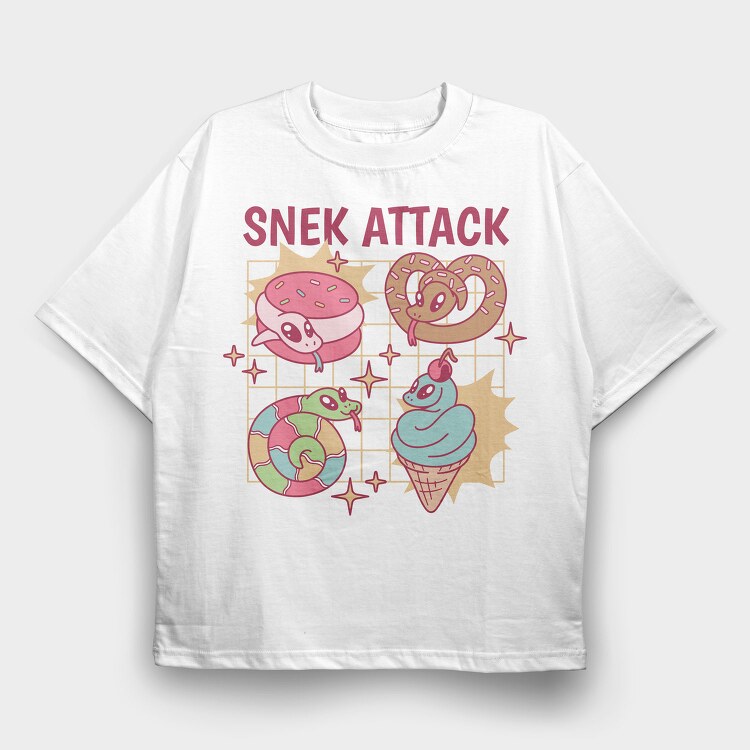 Playful Snake Food, Tricou Oversize Barbati (Unisex)