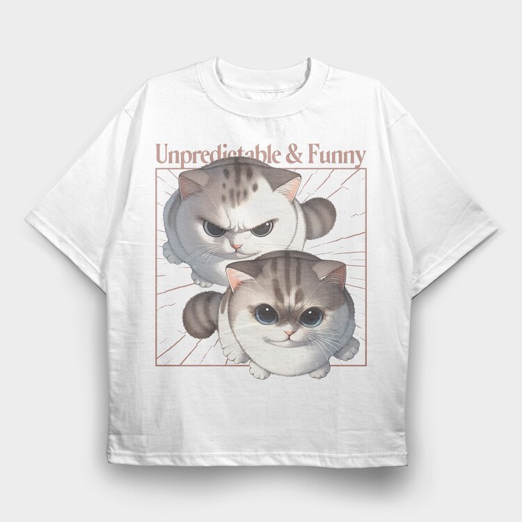 Playful Grumpy Cats, Tricou Oversize Barbati (Unisex)