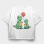 Playful Dinosaur Dinos Balloon Onesie, Tricou Oversize Barbati (Unisex)