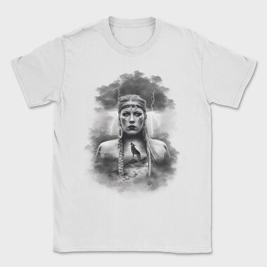 Viking Woman With Wolf, Tricou Barbati (Unisex)