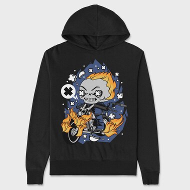 Flame Rider Skull, Hanorac Oversize Barbati (Unisex)