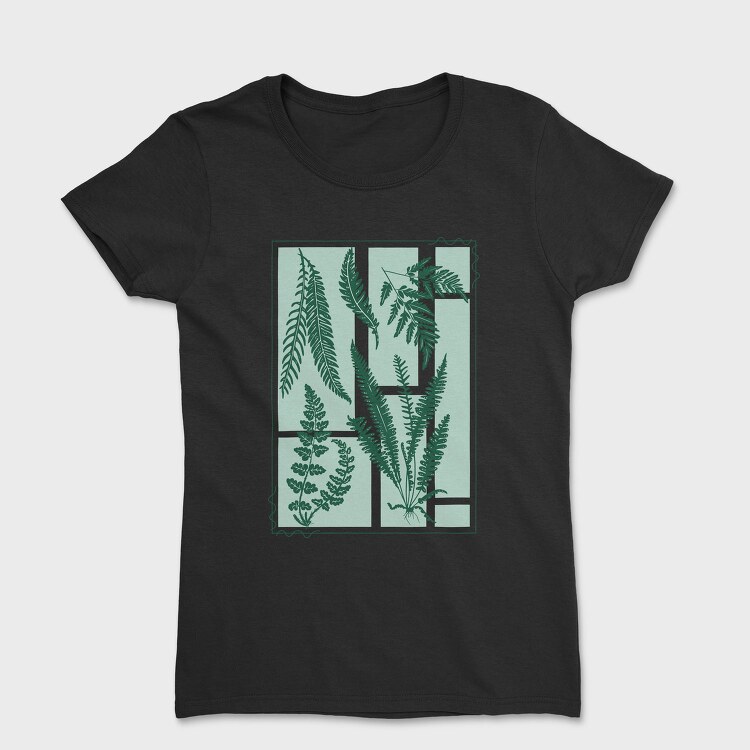 Plants And Fern Leaves Vintage, Tricou Femei