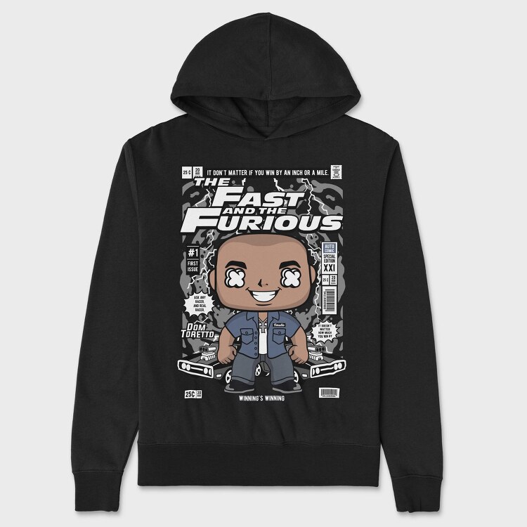 Furious Racer Pop Art, Hanorac Oversize Barbati (Unisex)