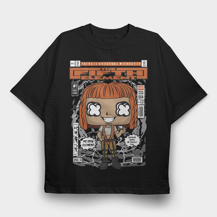 Futuristic Pop Art Girl, Tricou Oversize Barbati (Unisex)