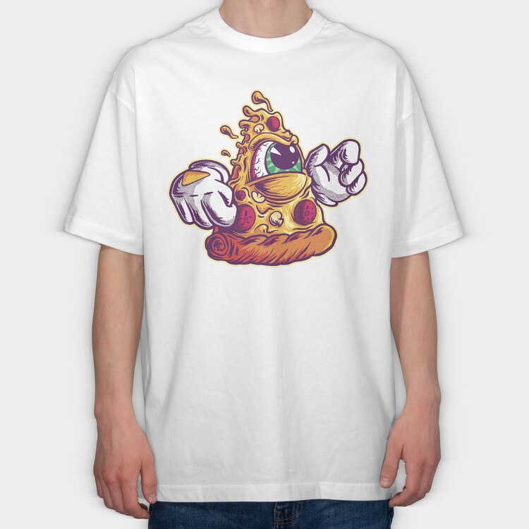 Pizza Slice Monster Illuminati, Tricou Oversize Barbati (Unisex)