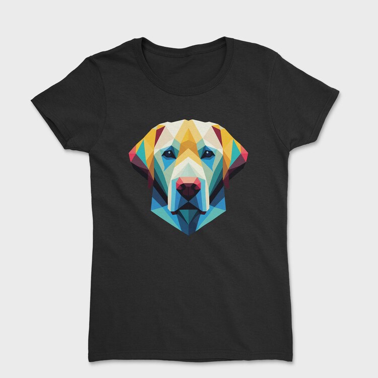 Geometric Labrador Dog Poly, Tricou Femei