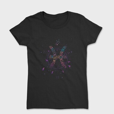 Pisces Floral Zodiac Sign 12, Tricou Femei