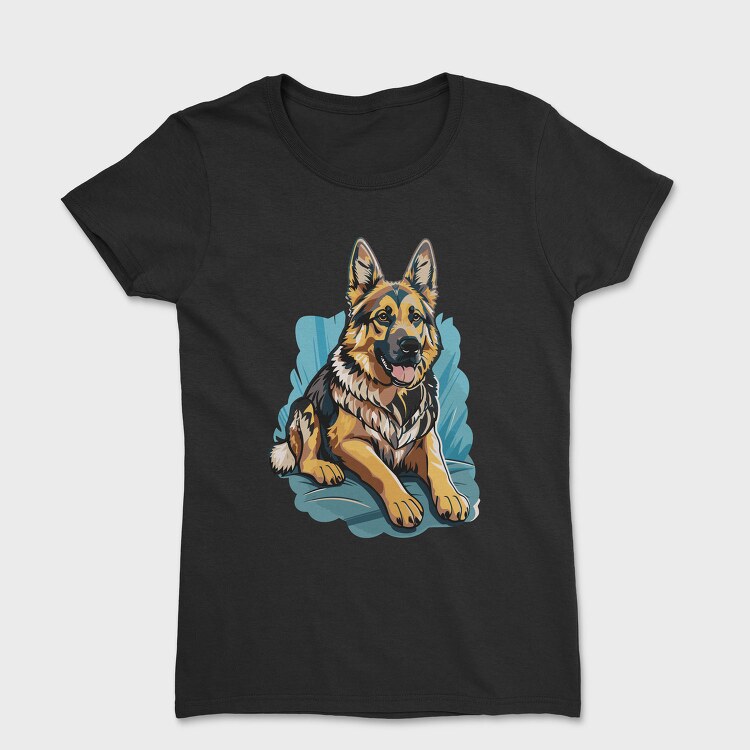 German Shepherd Portrait, Tricou Femei