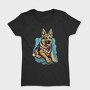German Shepherd Portrait, Tricou Femei