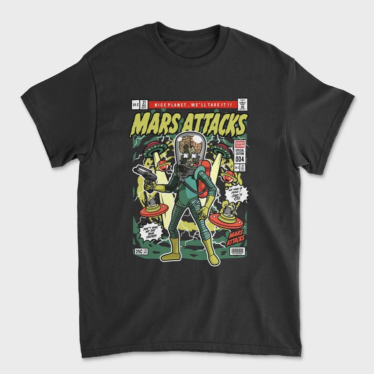 Mars Attack Alien, Tricou Barbati (Unisex)