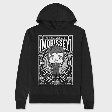 Morrissey Comic Chibi, Hanorac Oversize Barbati (Unisex)
