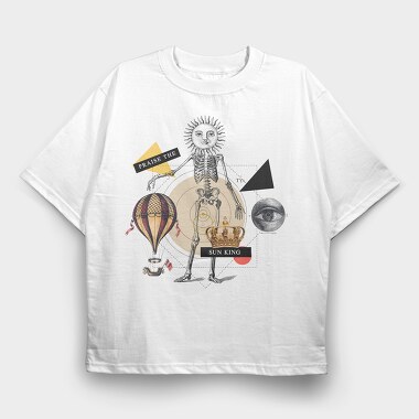 Vintage Sun King, Tricou Oversize Barbati (Unisex)