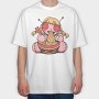 Voodoo Doll Eating Spaghetti, Tricou Oversize Barbati (Unisex)