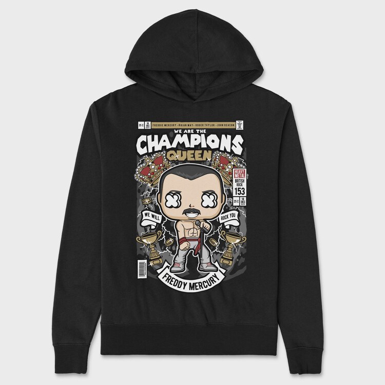 Queen Rock Pop, Hanorac Oversize Barbati (Unisex)