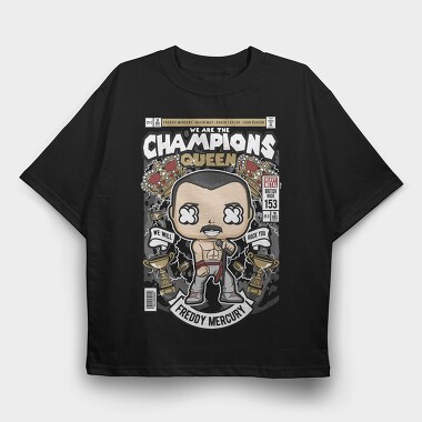 Queen Rock Pop, Tricou Oversize Barbati (Unisex)