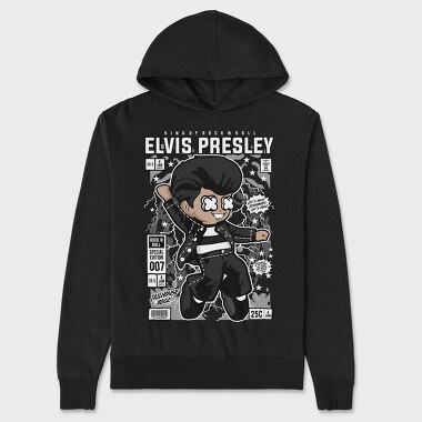 Rockstar Elvis Comic, Hanorac Oversize Barbati (Unisex)