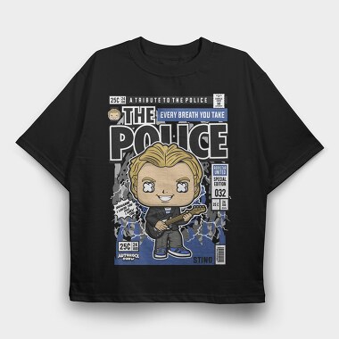 Sting Rockstar Pop Art, Tricou Oversize Barbati (Unisex)