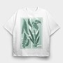Plants And Fern Leaves Vintage, Tricou Oversize Barbati (Unisex)
