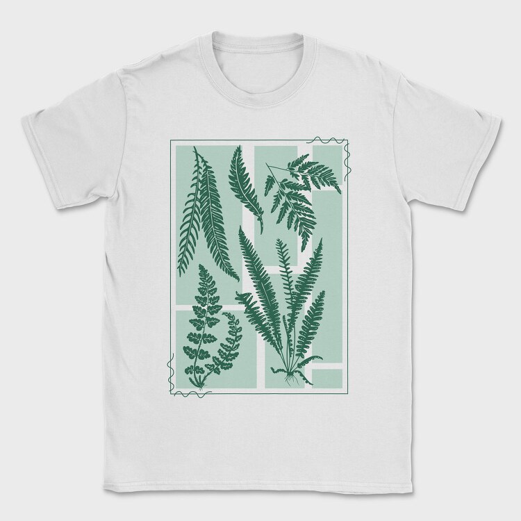 Plants And Fern Leaves Vintage, Tricou Barbati (Unisex)