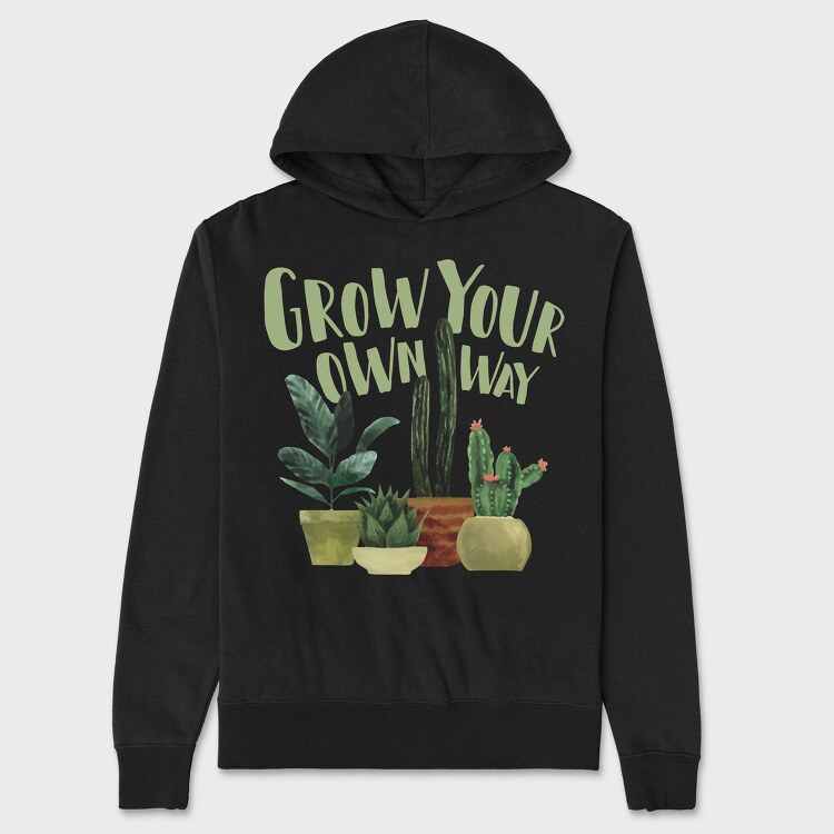 Plants And Cactus Watercolor Mug 02, Hanorac Oversize Barbati (Unisex)