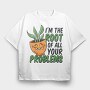 Plant Pun Throw Pillow Root Problems, Tricou Oversize Barbati (Unisex)