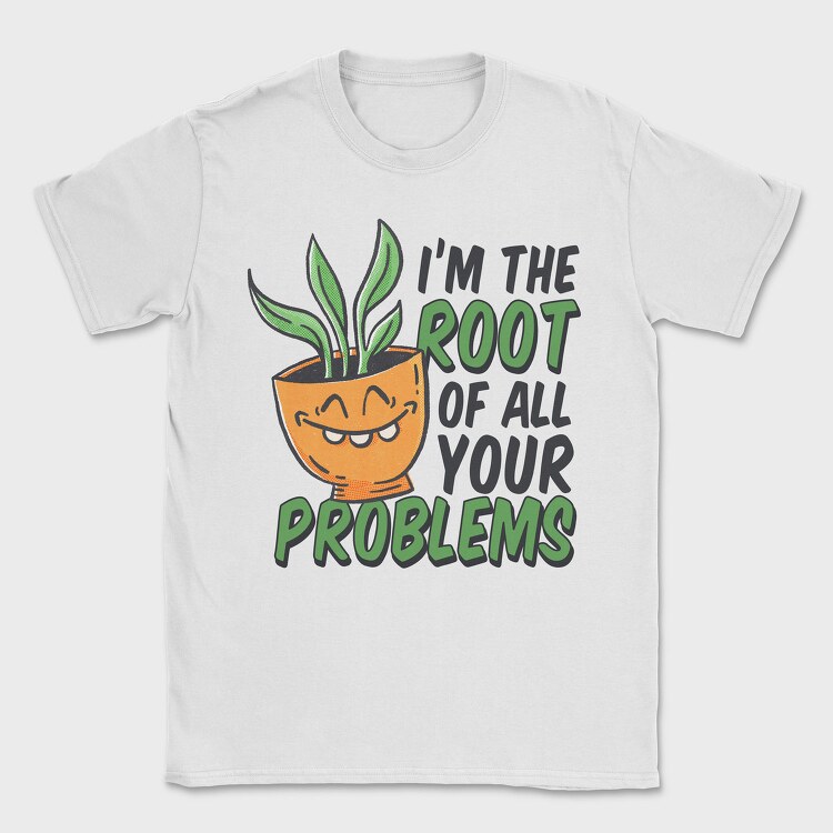 Plant Pun Throw Pillow Root Problems, Tricou Barbati (Unisex)