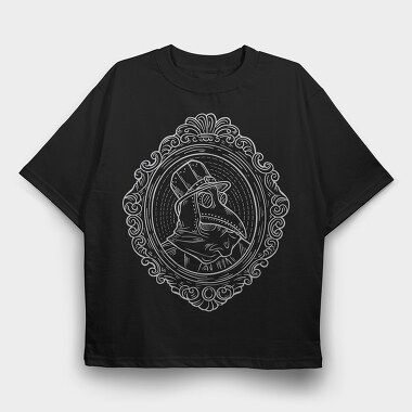 Plague Doctor Portrait, Tricou Oversize Barbati (Unisex)