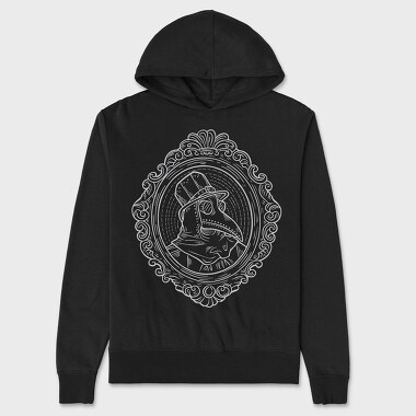 Plague Doctor Portrait, Hanorac Oversize Barbati (Unisex)