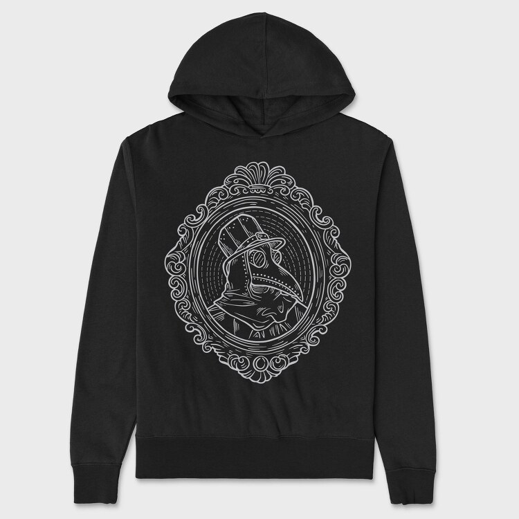Plague Doctor Portrait, Hanorac Oversize Barbati (Unisex)