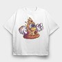 Pizza Slice Monster Illuminati, Tricou Oversize Barbati (Unisex)