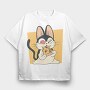 Pizza Kitten Cat, Tricou Oversize Barbati (Unisex)