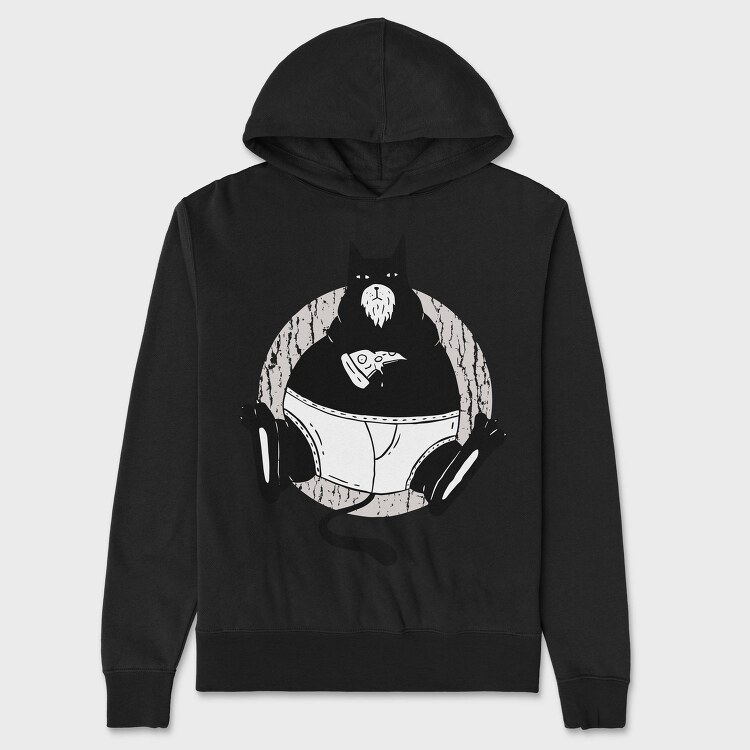Pizza Cat Cathers Day, Hanorac Oversize Barbati (Unisex)