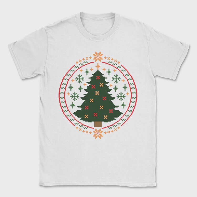 Pixelated Xmas Tree Ugly, Tricou Barbati (Unisex)