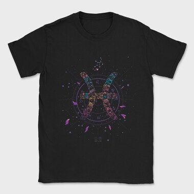 Pisces Floral Zodiac Sign 12, Tricou Barbati (Unisex)