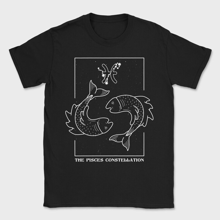 Pisces Constellation Zodiac, Tricou Barbati (Unisex)