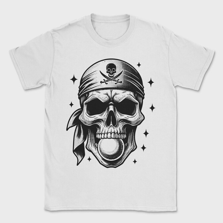Pirate Skull Blowing Bubblegum, Tricou Barbati (Unisex)