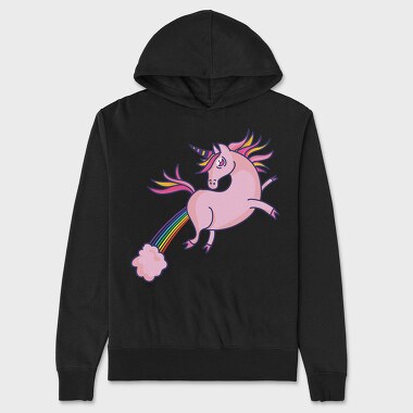 Pink Unicorn Flying 002, Hanorac Oversize Barbati (Unisex)