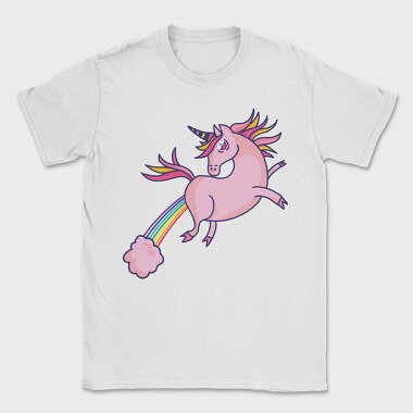Pink Unicorn Flying 002, Tricou Barbati (Unisex)