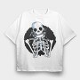 Waiting Skeleton Illustration 001, Tricou Oversize Barbati (Unisex)