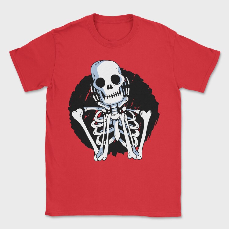 Waiting Skeleton Illustration 001, Tricou Barbati (Unisex)