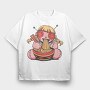 Voodoo Doll Eating Spaghetti, Tricou Oversize Barbati (Unisex)