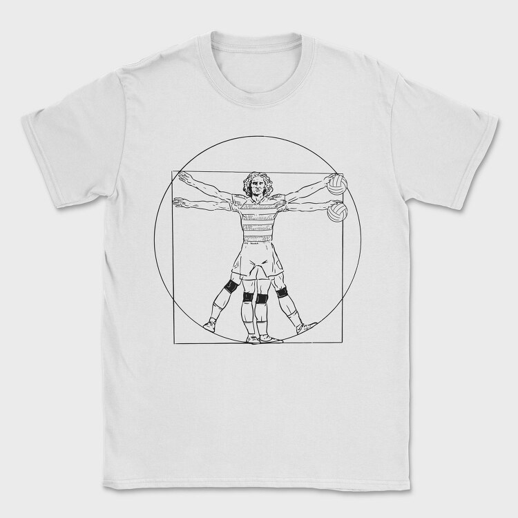 Vitruvian Man Volleyball Vitruvio, Tricou Barbati (Unisex)