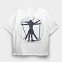 Vitruvian Biathlete Silhouette, Tricou Oversize Barbati (Unisex)