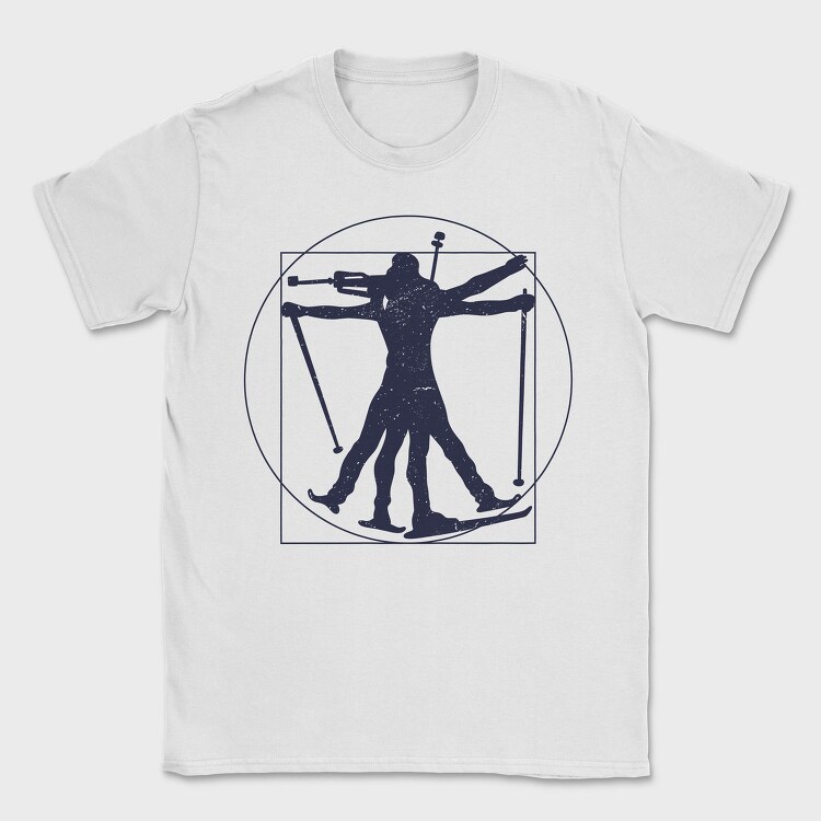 Vitruvian Biathlete Silhouette, Tricou Barbati (Unisex)