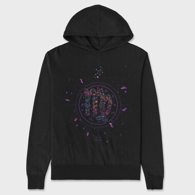 Virgo Floral Zodiac Sign 06, Hanorac Oversize Barbati (Unisex)