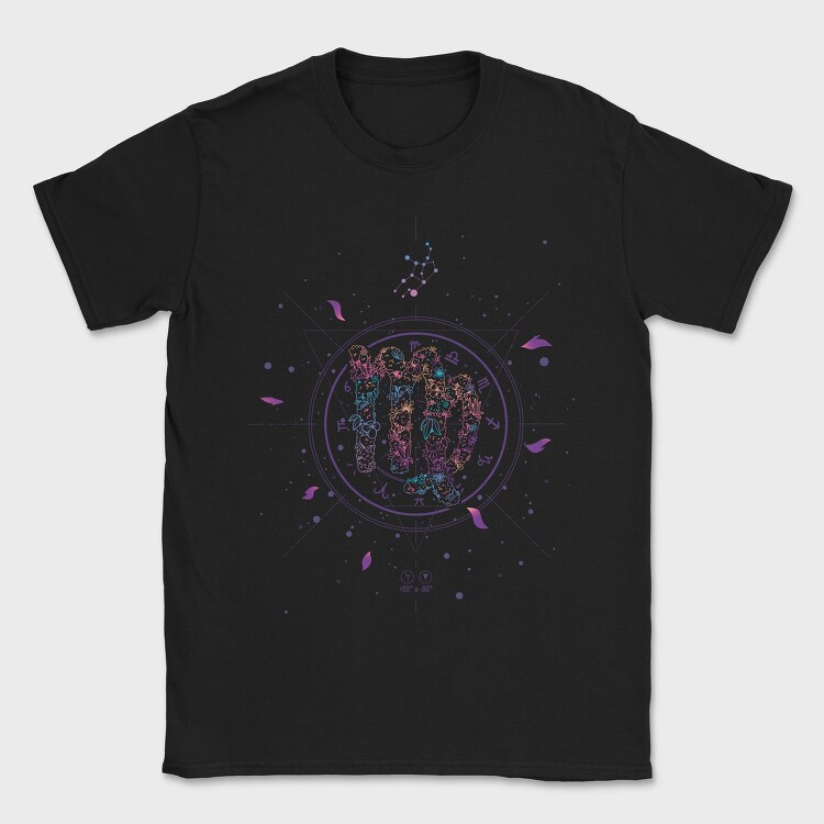 Virgo Floral Zodiac Sign 06, Tricou Barbati (Unisex)